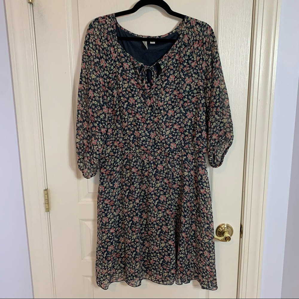 Tacera Multicolor‎ Floral Lined Dress XL boho